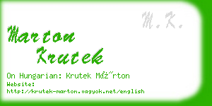 marton krutek business card